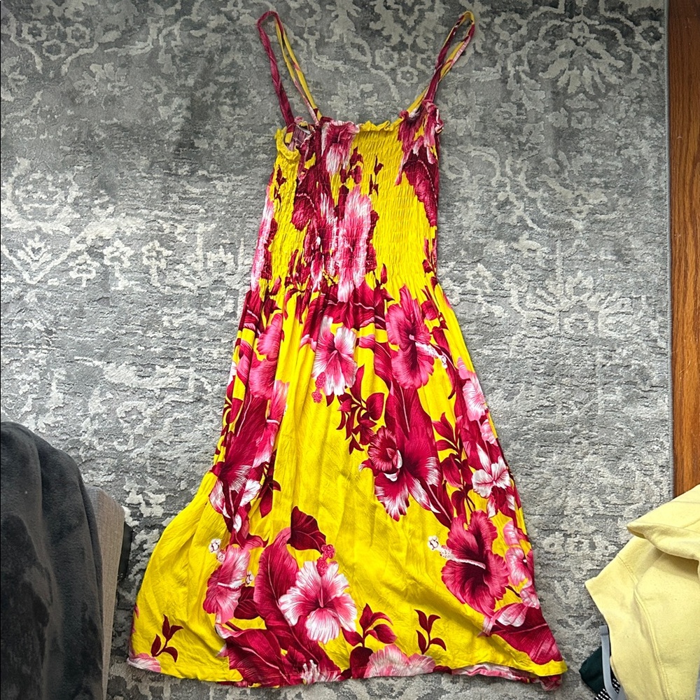 Floral Yellow and Pink Sundress
